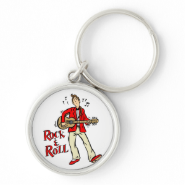rock n roll guy playing guitar red.png key chain