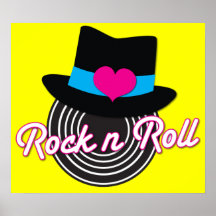 Rock n Roll hat canvas print