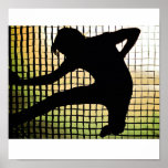 rock n roll jump silhouette print
