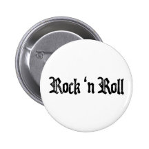rock n roll pinback button