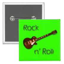 Rock n Roll Pinback Button