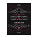 Rock 'n' Roll Poster (Black / Pink) Save the Date postcards