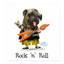 Rock N Roll Pug Carteles posters