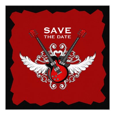 Rock 'n' Roll Save the Date invitation