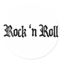 rock n roll round sticker