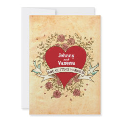 Rock 'n' Roll Wedding Invitation (Roses) invitation