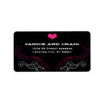 Rock 'n' Roll Wedding Poster (Black / Pink) Custom Address Labels