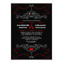 Rock n Roll Wedding Poster (Black / Red) Personalized Invitations
