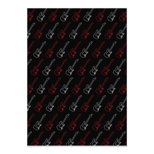 Rock n Roll Wedding Poster (Black / Red) Personalized Invitations
