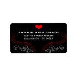 Rock 'n' Roll Wedding Poster (Black / Red) Personalized Address Labels