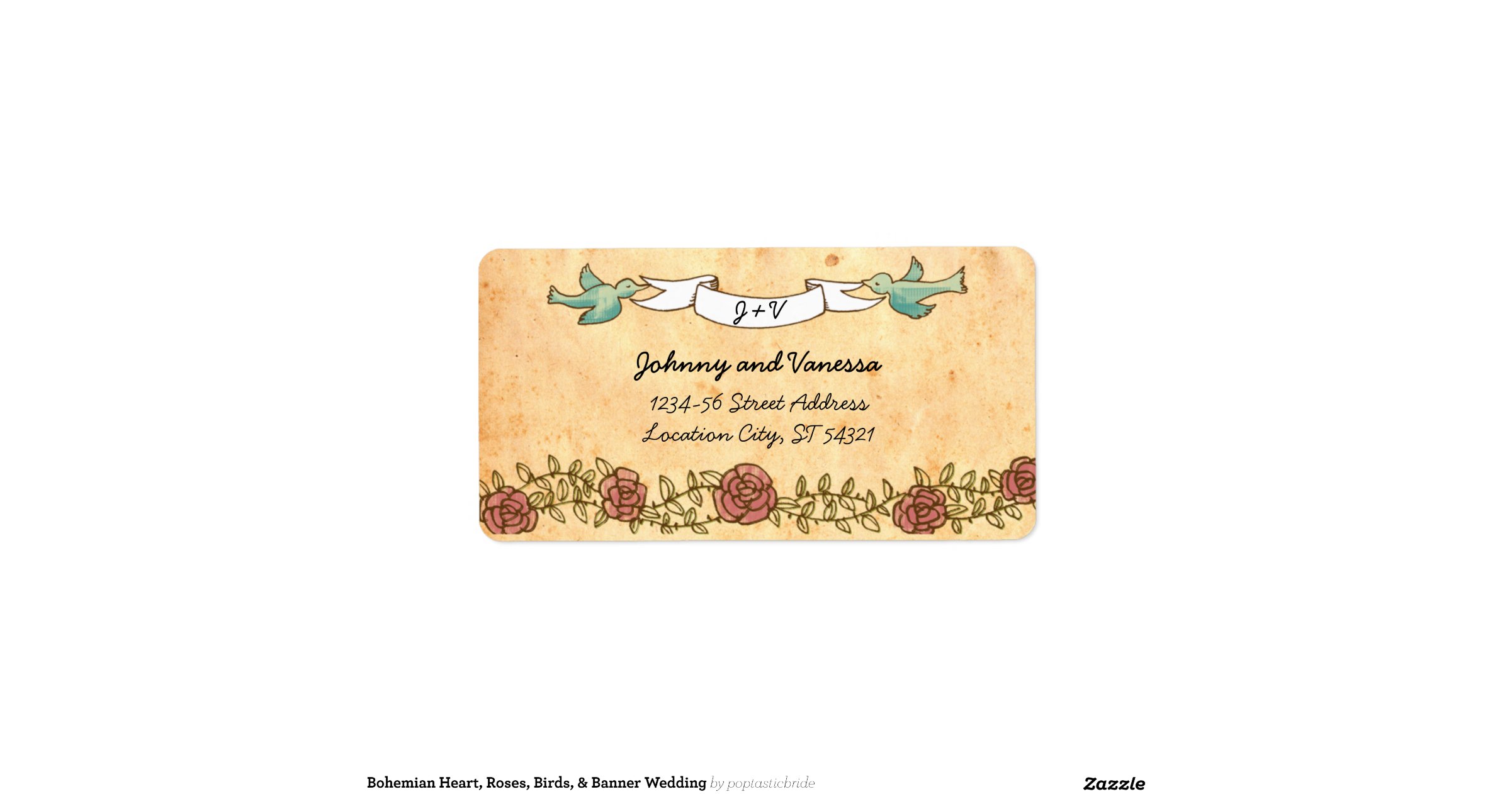 rock_n_roll_wedding_roses_address_label ...