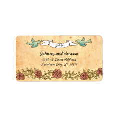 Rock 'n' Roll Wedding (Roses) Address Label