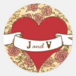 Rock 'n' Roll Wedding (Roses) Favor Sticker / Seal stickers