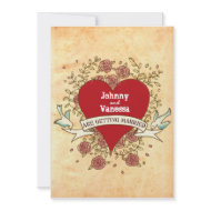 Rock 'n' Roll Wedding (Roses) invitation