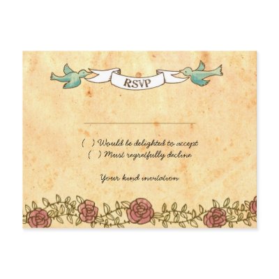 Rock 'n' Roll Wedding (Roses) RSVP Postcard