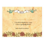 Rock 'n' Roll Wedding (Roses) RSVP Postcard postcards