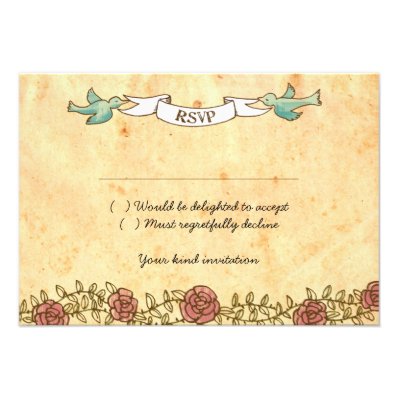 Rock &#39;n&#39; Roll Wedding (Roses) RSVP w/ envelopes Custom Invite