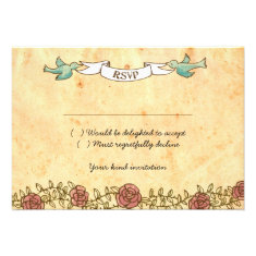 Rock 'n' Roll Wedding (Roses) RSVP w/ envelopes Custom Invite