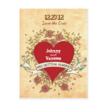 Rock 'n' Roll Wedding (Roses) Save the Date postcards