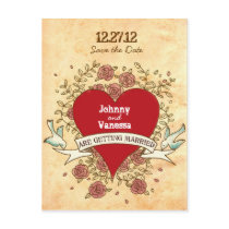 Rock 'n' Roll Wedding (Roses) Save the Date Postcard