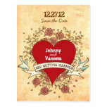 Rock 'n' Roll Wedding (Roses) Save the Date postcards