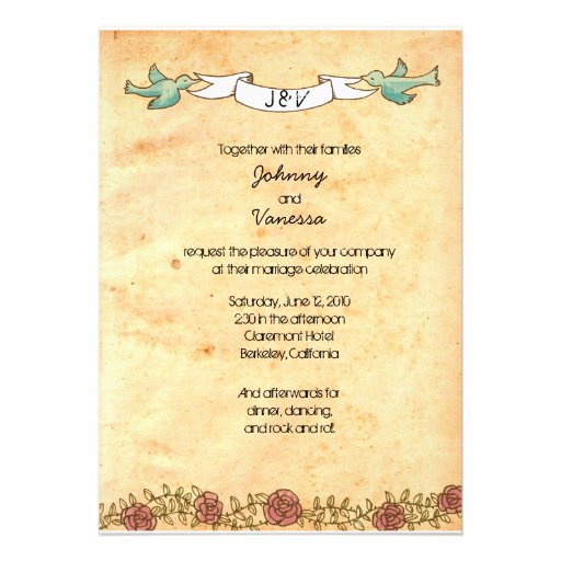 Rock n Roll Wedding (Roses) SPANISH Announcement
