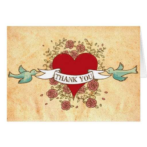 Rock 'n' Roll Wedding (Roses) Thank You Greeting Card
