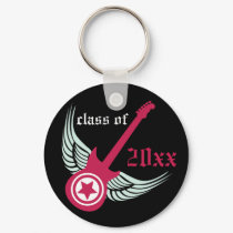 Rock on! Customized Graduation Keychain (hot pink) by GraduateShoppe Rock on! Customized Graduation Keychain (hot pink)