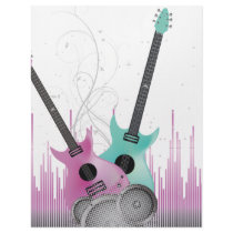 rock on electric guitars vector letterhead