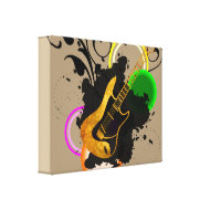 Rock On Gold Guitar Canvas Print wrappedcanvas