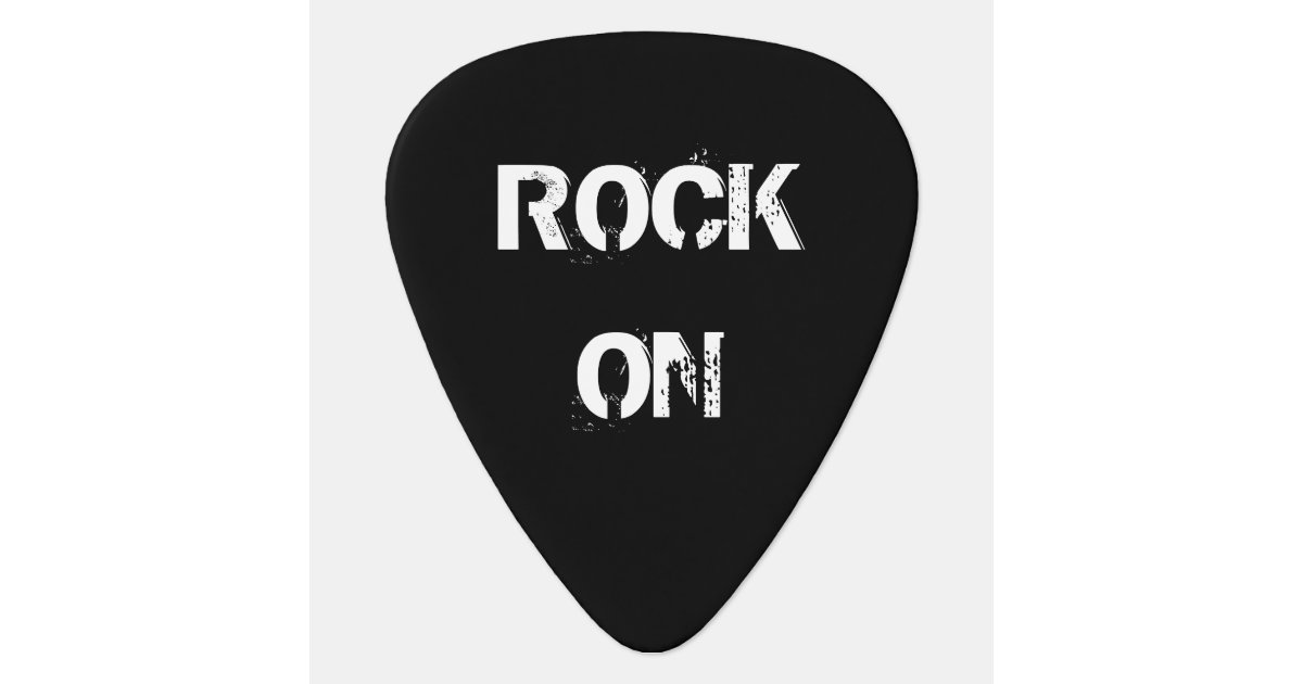 "Rock On" Guitar Pick Zazzle