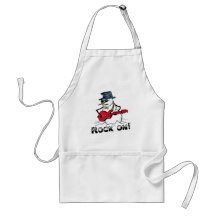 Rock On Guitar Playing Snowman Aprons