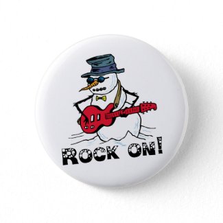 Rock On Guitar Playing Snowman button