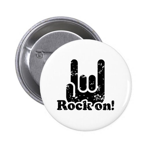 Rock On Pinback Button
