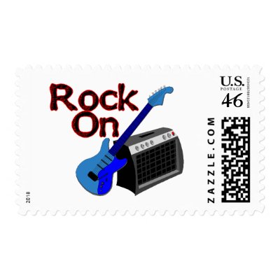 Rock On Postage Stamps by goldnsun