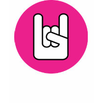 rock on rock hand on pink t-shirts