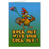 ROCK OUT COCK OUT GREETING CARD