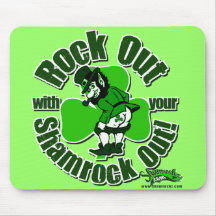 Rock Out With Your Shamrock Out! Mouse Mats
