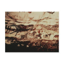 Rock painting of a leaping cow postcard