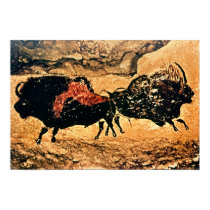 Rock painting of bison, c.17000 BC posters