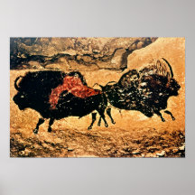 Rock painting of bison, c.17000 BC Print
