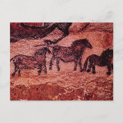 Rock painting of tarpans , c.17000 BC Post Cards