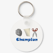 Rock Paper Scissors Champ keychains