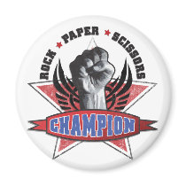 Rock, Paper, Scissors Champion magnets