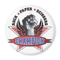 Rock, Paper, Scissors Champion magnets