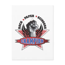 Rock, Paper, Scissors Champion postcards