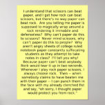 Rock Paper Scissors Debate Funny Poster Sign