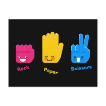 Rock, Paper, Scissors Game Postcard by tshirtdujour Rock, Paper, Scissors Game Postcard
