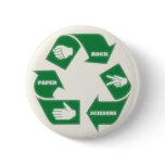 Rock Paper Scissors~ Recycle! Pin Button