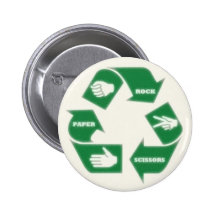 Rock Paper Scissors~ Recycle! Pin Button